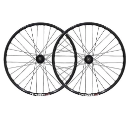 ZCXBHD Spares ZCXBHD Mtb Wheels 26inch Mountain Bike Wheelset Disc Brake Aluminum Alloy Double Wall Rim Quick Release 7 8 9 Speed 32 Holes (Color : Black hub)