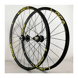 ZCXBHD Spares ZCXBHD MTB Wheelset 26 / 27.5 / 29" Aluminum Alloy Rim Disc Brake 24H Quick Release fit 8 9 10 11 12 Speed Cassette Bicycle Wheelset (Color : Yellow, Size : 27.5in)