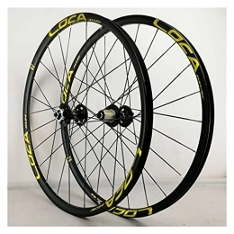 ZCXBHD Mountain Bike Wheel ZCXBHD MTB Wheelset 26" 27.5" 29" Quick Release Disc Brake Flat Spokes Bike Wheel Aluminum Alloy fit 8 9 10 11 12 Speed Cassette Bicycle Wheelset (Color : Yellow-1, Size : 27.5in)