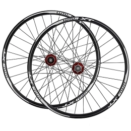 ZCXBHD Spares ZCXBHD MTB Wheelset 26 27.5 29in Aluminum Alloy Hub Disc Brake Sealed Bearings Quick Release 8 9 10 11 Speed Double Wall Super Light 32 Holes (Color : Red, Size : 26in)