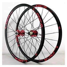 ZCXBHD Spares ZCXBHD MTB Wheelset 26 / 27.5in Ultralight Aluminum Alloy Disc / V Brake Quick Release Cycling Wheels 8 / 9 / 10 / 11 / 12 Speed (Color : Red, Size : 27.5in)
