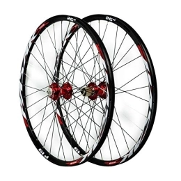 ZCXBHD Mountain Bike Wheel ZCXBHD Mtb Wheelset, 26in / 27.5in / 29in Mountain Bike Front + Rear Wheel Aluminum Alloy Double Wall Quick Release 7 / 8 / 9 / 10 / 11 Speed (Color : Red, Size : 29in)