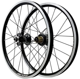 ZECHAO Spares ZECHAO 20inch Double Walled Wheels, Mountain Bike V / Disc Brake Rim Aluminum Alloy Brake 24 Holes Bicycle Wheelset 7 / 8 / 9 / 10 / 11 / 12 Speed Wheelset (Color : Black, Size : 20inch)