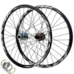 ZECHAO Spares ZECHAO 24 / 26 / 27.5 / 29In Bicycle Front and Rear Wheel, Double Wall Quick Release 32H Spokes Thru-Axle Disc Brake Mountain Bike Wheel 2000g (Color : THRU AXLE, Size : 27.5inch)