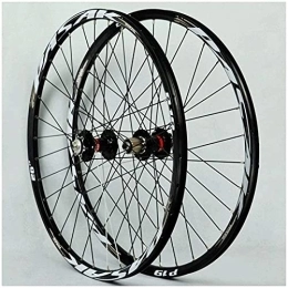 ZECHAO Mountain Bike Wheel ZECHAO 26 / 27.5 / 29 Inch Double Wall Rims Mountain Bike Wheel, Cassette Flywheel Sealed Bearing Disc Brake QR 7-11 Speed Wheel Set Wheelset (Color : Black, Size : 26inch)