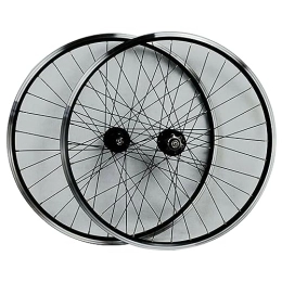 ZECHAO Mountain Bike Wheel ZECHAO 26 / 27.5 / 29 Inch MTB Wheelset, Rear 4 Bearings 32 Spokes Disc Brake V Brake Disc Mountain Bike Wheels Quick Release Double Wall Rims Wheelset (Color : Black, Size : 27.5inch)