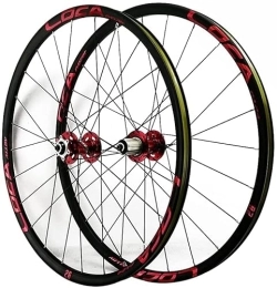 ZECHAO Spares ZECHAO 26 / 27.5 / 29 Inches Mountain Bike Wheelset, Double Walled Aluminum Alloy MTB Rim Disc Brake Wheels 7-12 Speed Front and Rear Wheel Wheelset (Color : Red-1, Size : 29INCH)