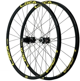 ZECHAO Spares ZECHAO 26" / 27.5" / 29" Mountain Bike Wheelset, Ultralight Alloy Disc Brake Rims Quick Release 24 Holes Wheel 12-speed Micro-spline Flywheel Wheelset (Color : Gold, Size : 27.5INCH)