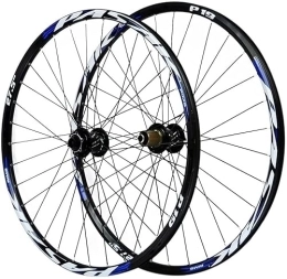ZECHAO Spares ZECHAO 26 / 27.5 / 29In Bicycle Wheelset, Barrel Shaft Hybrid Mountain Bike Wheels Double Wall Disc Brake Quick Release Rim 32H 7-11 Speed Wheelset (Color : Blue, Size : 29INCH)