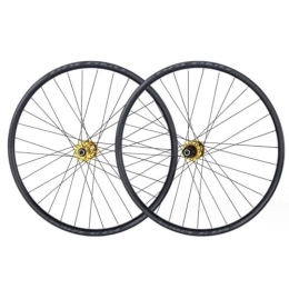 ZECHAO Spares ZECHAO 26 27.5 29in Mountain Bike Wheel, Aluminum Alloy 32 Holes Spokes Disc Brake Double Wall Rims 9mm Quick Release 8 / 9 / 10 / 11 Speeds Wheelset (Color : Gold, Size : 29inch)