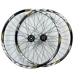 ZECHAO Spares ZECHAO 26 27.5 29in Mountain Bike Wheels, 32H Spokes Double Wall Aluminum Alloy Rims Thru-Axle / Quick Release Dual Purpose 7-11 Speed Wheelset (Color : Gold, Size : 27.5inch)