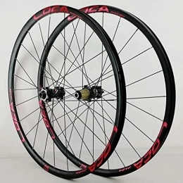 ZECHAO Spares ZECHAO 26 / 27.5 / 29In Mountain Bike Wheelset, 24H Bicycle Wheel Front Rear Double-walled Aluminum Alloy Rim Barrel Shaft Disc Brake 7-12 Speed Wheelset (Color : Red, Size : 29INCH)
