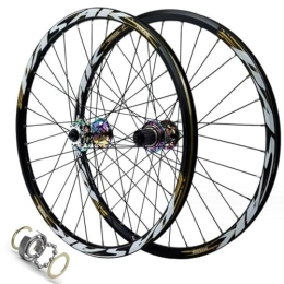 ZECHAO Mountain Bike Wheel ZECHAO 26 / 27.5 / 29In MTB Wheelset, 24" Front and Rear Wheel Aluminum Alloy Mountain Bike Wheels 32H Double Wall Rims 7 / 8 / 9 / 10 / 11 / 12 Speed (Color : Quick release, Size : 27.5inch)