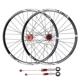 ZECHAO Mountain Bike Wheel ZECHAO 26 / 27.5 / 29inch Mountain Bike Wheel Set, Aluminum Alloy Disc Brake Wheels Six Claw Tower Base Quick Release / Thru-Axle Dual Use 1950g Wheelset (Color : Red, Size : 27.5inch)