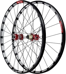 ZECHAO Mountain Bike Wheel ZECHAO 26 / 27.5 Inch Mountain Bike Wheels, Thru Axle / Quick Release Disc Brake Freewheel Rim 7 8 9 10 11 12 Speed Cassette Sealed Bearings Wheelset (Color : Red-QR, Size : 26INCH)