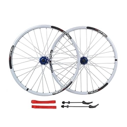 ZECHAO Mountain Bike Wheel ZECHAO 26 Inch Cycling Wheels, Mountain Bike Disc Brake Wheel 32 H Before and After Aluminum Alloy Bicycle Wheels QR Sealed Bearing Wheelset (Color : White, Size : 26INCH)