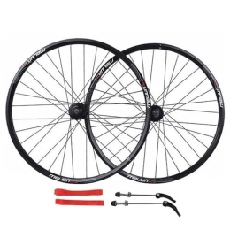 ZECHAO Spares ZECHAO 26in Mountain Bike Wheel Set, 32 Holes Aluminium Alloy Double Wall Wheel Disc Brake Front and Rear Wheel 7 / 8 / 9 / 10 Speed (Color : Black, Size : 26inch)
