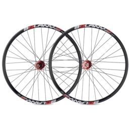 ZECHAO Mountain Bike Wheel ZECHAO 27.5 29in Mountain Bike Wheels, Thru-Axle Aluminum Alloy 32H Spokes Front 2 Rear 4 Bearings Six Claw Tower Base Double Wall Rims Wheelset (Color : Red, Size : 27.5inch)