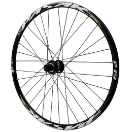 ZECHAO Mountain Bike Wheel ZECHAO Disc Brake 26 / 27.5 / 29in Mountain Bike Rear Wheels, 32 Holes Quick Release Wheel Double Wall Cycling Rim 7-12 Speeds Weight 1075g Wheelset (Color : Black green, Size : 26inch)