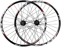 ZECHAO Spares ZECHAO Mountain Bicycle Wheelset 26 / 27.5 / 29In, Barrel Shaft Bike Wheel Front Rear Quick Release Disc Brake Double Wall MTB Rim 7-11 Speed Wheelset (Color : Red-1, Size : 27.5INCH)