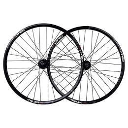 ZECHAO Spares ZECHAO Mountain Bike 26" Wheel, Double Wall Alloy Rim 32H MTB Bicycle WheelSet Disc Brake Compatible 7 8 9 10 Speed Wheelset (Color : Black)