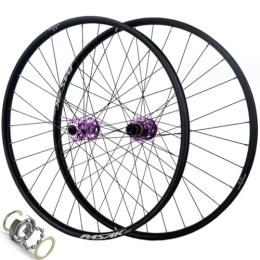 ZECHAO Spares ZECHAO Mountain Bike Disc Brake Wheelset, 26" 27.5" 29" MTB Wheel Set Thru-Axle Front 15 * 110mm Rear 12 * 142mm Ultra Light Bike Rim 12 Speed (Color : Purple, Size : 26inch)