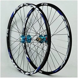 ZECHAO Spares ZECHAO Mountain Bike Wheel 26 / 27.5 / 29 Inch, Double Wall Rims Cassette Flywheel Sealed Bearing Disc Brake QR 7-11 Speed Bike Wheel Set Wheelset (Color : Blue, Size : 27.5INCH)