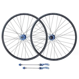 ZECHAO Mountain Bike Wheel ZECHAO Mountain Bike Wheel Set 26 / 27.5 / 29in, Aluminum Alloy Disc Brake Double Wall Rims 32H Spokes Front 2 Rear 4 Bearings 8 / 9 / 10 / 11 Speed Wheelset (Color : Blue, Size : 27.5inch)
