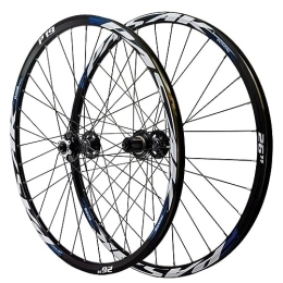 ZECHAO Mountain Bike Wheel ZECHAO Mountain Bike Wheel Set, 26 / 27.5 / 29in Disc Brake Wheel 32 Holes Six Nail Tower Base Front 2 Rear 4 Bearings 7 / 8 / 9 / 10 / 11 / 12 Speed Wheelset (Color : Black blue, Size : 26inch)