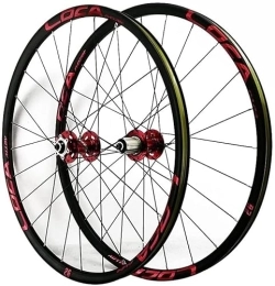 ZECHAO Mountain Bike Wheel ZECHAO Mountain Bike Wheel Set, Aluminum Alloy Cycling Wheels Ultralight 26 / 27.5 / 29 Inch Bicycle Disc Brake Quick Release Front+Rear Wheel Wheelset (Color : Red-1, Size : 29INCH)