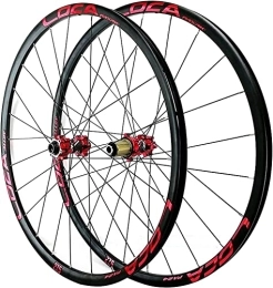 ZECHAO Spares ZECHAO Mountain Bike Wheelset 26 / 27.5 / 29 Inch, Aluminum Alloy Rim 24H Disc Brake Thru Axle Front Rear Wheels fit 8 9 10 11 12 Speed Cassette Wheelset (Color : Red, Size : 27.5INCH)