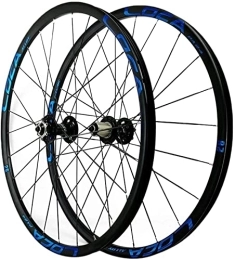 ZECHAO Mountain Bike Wheel ZECHAO Mountain Bike Wheelset 26 / 27.5 / 29in, Front Rear Wheel Set Light-Alloy Rims Disc Brake Quick Release 24 Holes 8 9 10 11 12 Speed Wheelset (Color : Blue, Size : 26INCH)