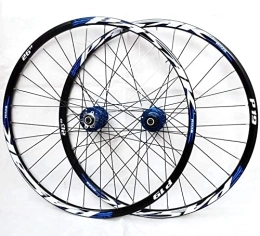 ZECHAO Mountain Bike Wheel ZECHAO Mountain Bike Wheelset, 26 / 27.5 / 29Inch Double Walled Aluminum Alloy Rim Fast Release Disc Brake 32H 7-11 Speed Front Rear Wheels Wheelset (Color : Blue, Size : 29inch)