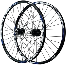 ZECHAO Spares ZECHAO Mountain Bike Wheelset, Disc Brake Wheels for 7-12 Speed 32 Holes Double Walled Aluminum Alloy Bicycle Wheels Quick Releas Wheelset (Color : Blue, Size : 27.5inch)
