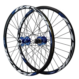 ZFF Spares ZFF 24" Mountain Bike Wheelset MTB Wheels Quick Release Disc Brakes Double Wall Rims Teen Bike Wheels 7 8 9 10 11 12 Speed Cassette 32 Holes Front 2 Rear 4 Bearings 1886g (Color : Blue)
