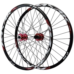 ZFF Spares ZFF 26 27.5 29 Inch MTB Wheelset Mountain Bike Wheel Disc Brake Double Wall Aluminum Alloy Rim QR Front Rear Wheel 7 8 9 10 11 12 Speed 32 Holes 2016g (Color : Red, Size : 26")
