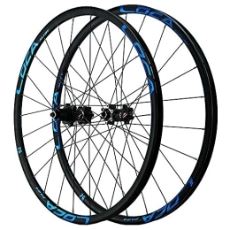 ZFF Spares ZFF 26 / 27.5 / 29" Mountain Bike Wheelsets Aluminum Alloy Rim MTB Wheels Quick Release Disc Brakes 24Holes Bike Wheel Micro Spline 12 Speed (Color : Blue, Size : 26in)