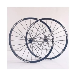 ZFF Spares ZFF 26 / 27.5 / 29inch Mountain Bike Wheel Disc Brake MTB Wheelset Quick Release Aluminum Alloy Double Wall Rim 7 / 8 / 9 / 10 / 11 Speed Cassette 24 Holes Flat Spokes (Color : Svart, Size : 29'')