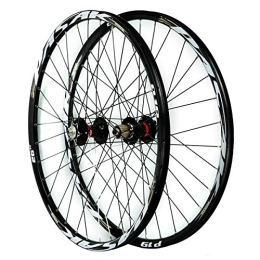 ZFF Spares ZFF 26 / 27.5 / 29inch MTB Wheelset Disc Brake Mountain Bike Front And Rear Wheel Sealed Bearing Double Wall Quick Release 7 8 9 10 11 Speed (Color : Black, Size : 27.5in)