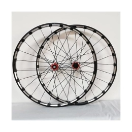 ZFF Mountain Bike Wheel ZFF 26 / 27.5 / 29inch MTB Wheelset Disc Brake Thru Axle Mountain Bike Wheel Aluminum Alloy Double Wall Rim Front And Rear Wheel 7 / 8 / 9 / 10 / 11 / 12 Speed Cassette 24holes (Color : Red, Size : 27.5'')