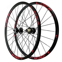ZFF Spares ZFF 26 27.5 Inch Mtb Wheelset Six Nail Disc Brake Mountain Bike Front Rear Wheel Aluminium Rim 8 9 10 11 12 Speed Quick Release 24 Holes (Color : Red 1, Size : 26in)