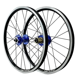 ZFF Spares ZFF 406 / 20 Inch Bicycle Wheel Mountain Bike Wheelset Disc Brake C / V Brake Quick Release 7 8 910 11 12 Speed Cassette Freewheel 24holes 1400g (Color : Blue Hub)