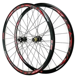 ZFF Spares ZFF 700C Disc Brake Road Bike Wheelset Mountain Bike Front And Rear Wheel Cyclocross Road V / C Brake 7 8 9 10 11 12 Speed (Color : Red, Size : Quick Release)