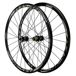 ZFF Spares ZFF 700C Disc Brake Road Bike Wheelset Quick Release Mountain Bike Front + Rear Wheel Cyclocross Road V / C Brake 7 / 8 / 9 / 10 / 11 / 12 Speed (Color : Black)