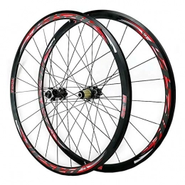 ZFF Spares ZFF 700C Front + Rear Wheel Set Disc Brake Cyclocross Road Hybrid / Mountain Bike V / C Brake 7 / 8 / 9 / 10 / 11 / 12 Speed Flywheels (Color : Red, Size : Thruaxle)