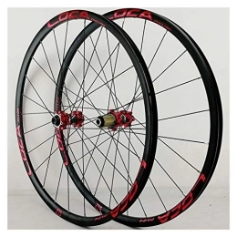ZFF Spares ZFF Bicycle Front & Rear Wheels 26 / 27.5 / 29in 700C Alloy Rim MTB Bike Wheelset 24H Disc Brake 8-12 Speed Thru axle (Color : Red 2, Size : 26in)