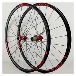 ZFF Spares ZFF Bicycle Front & Rear Wheels 26 / 27.5 / 29in 700C Alloy Rim MTB Bike Wheelset 24H Disc Brake 8-12 Speed Thru axle (Color : Red 2, Size : 700C)