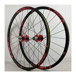 ZFF Spares ZFF Bicycle Wheelset 26 / 27.5 / 29in For MTB Aluminum Alloy Double Wall Rims Disc Brake 7-12 Speed Cassette 6 Sealed Bearing QR 24H (Color : Red 1, Size : 27.5in)