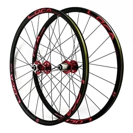 ZFF Spares ZFF Mountain Bicycle Wheelset 26 / 27.5 / 29 Inch Disc Brakes Double Wall MTB Rim Mountain Wheels Quick Release For 7 / 8 / 9 / 10 / 11 / 12 Speed Cassette Freewheel (Color : Red 1, Size : 29in)