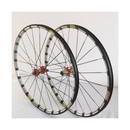 ZFF Spares ZFF Mountain Bike Wheel 26 / 27.5 / 29 Inch Aluminum Alloy Double Wall Rim Disc Brake MTB Wheelset Quick Release Fit 7 / 8 / 9 / 10 / 11 Speed Cassette Bicycle Wheelset 24 Holes (Color : Red, Size : 27.5'')
